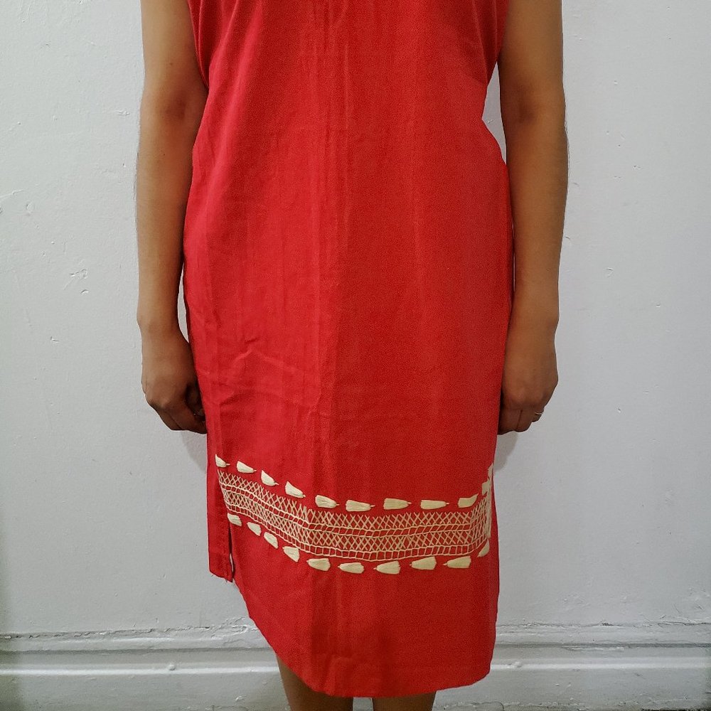 Red Mexican Artisanal Dress - Picture 5 of 5